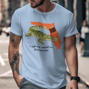Deixei minha carteira na camiseta do Gainesville College, camiseta engraçada exclusiva do Gainesville College Gator, vestuário com design do College Gator