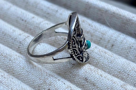 Turquoise Eiffel Tower Ring - image 7