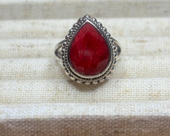 Sterling Silver Ruby Ring - image 3