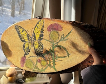 Wood Burned Butterfly Wall Art