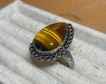 Tigers Eye Vintage Sterling Silver Ring