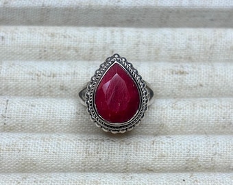 Sterling Silver Ruby Ring