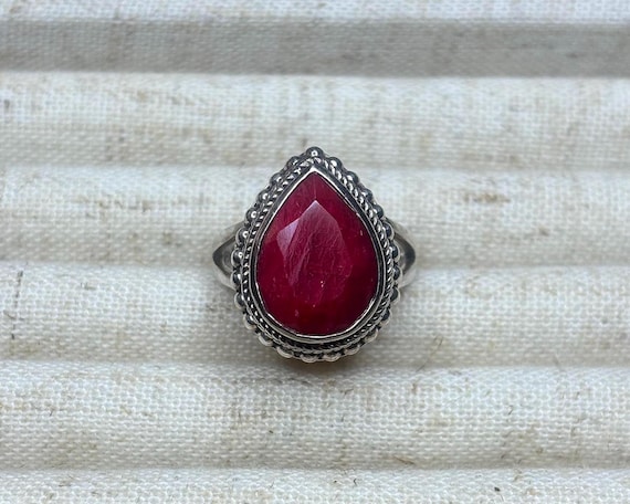 Sterling Silver Ruby Ring - image 1
