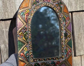 Small Multicolor Arched Mirror