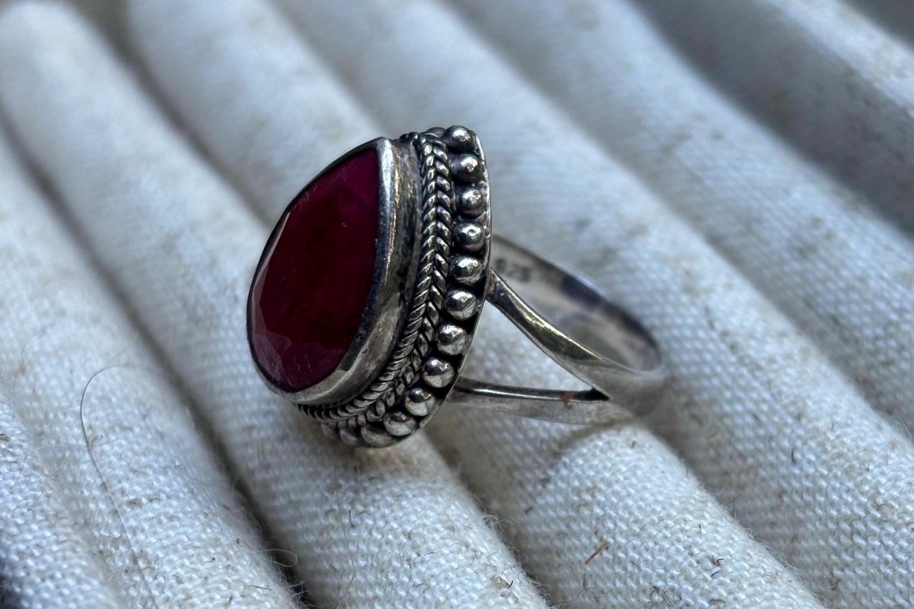 Silver Rube Rings Sterling Silver Ruby Ring - Etsy