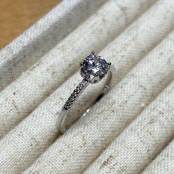 Sterling Silver Solitaire Ring - image 8