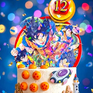 Anime Dragon Birthday 3D Shaker Cake Topper