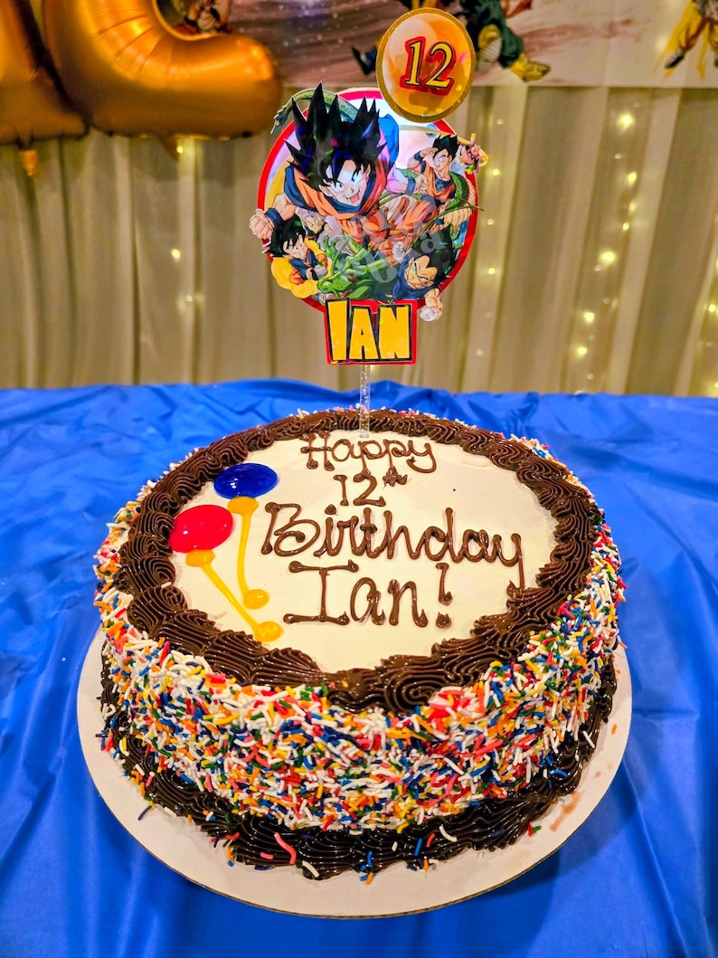 Anime Dragon Birthday 3D Shaker Cake Topper