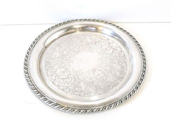 Vintage silverplate tray ornate