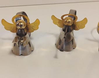 Set of 4 vintage musician angel napkin ring holders. Christmas angels