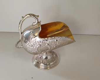 Azucarero Raimond vintage con cuchara, chapado en plata con revestimiento de aleación de zinc.