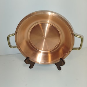 Vintage copper jam pan (or jam pot) brass handles