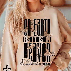 On Earth As it is in Heaven shurt Design svg png, Retro Christian png, Vintage Men&#39;s Bible Shirt svg PNG, Faith svg, digital download