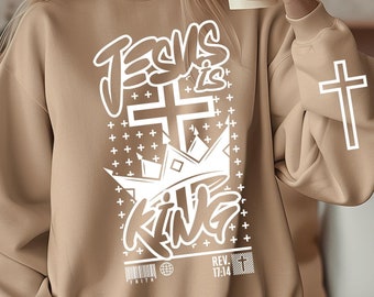 Jesus is King SVG, Christian Shirt Design (Digital Download)