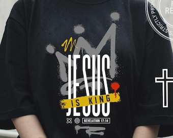 Jesús es Rey SVG PNG: Diseño cristiano moderno (Descarga digital)