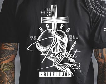Christian shirt hard fought hallelujah svg png: Bible Verse, Jesus, Faith (digital download)