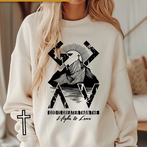 Gott ist größer svg png Shirt Design, Gott ist größer als die Hochs und Tiefs svg, christliches svg, Glaube svg, Jesus svg, digitaler Download