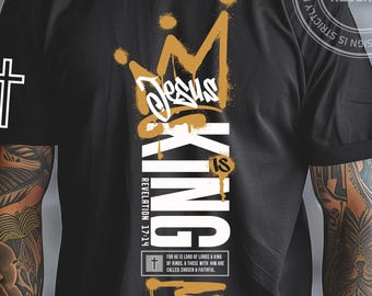 Jesus is King Christian Shirt Design: Faith SVG PNG (Digital Download)