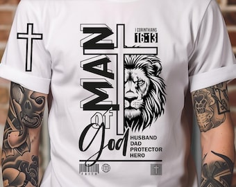 Man Of God svg png Shirt sublimation, Christian Dad Shirt svg , Gift For Husband, Father&#39;s Day Shirt, dad birthday svg, digital design