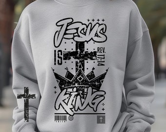 Distressed Jesus is King SVG PNG, Christian Shirt Design (Digital Download)