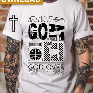 Gott über alle Dinge, G.O.A.T. svg png, moderner christlicher Glaube, Bibelverse, digitaler Download