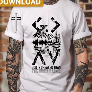Gott ist größer als die Höhen und Tiefen SVG png, Christliche SVG, Gott SVG, Glaube SVG, Bibel Zitat svg, Religiöse SVG, digitaler Download