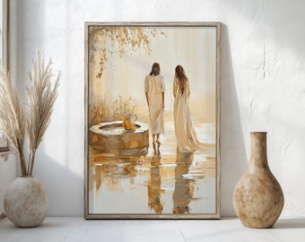 Woman at the well,Christian wall art printable, digital download