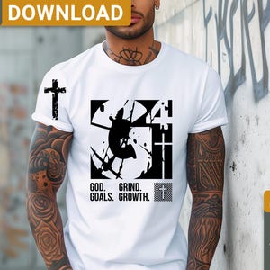 God Goals Grind Growth svg png shirt design, Christian Faith design, Bible verse svg, digital download