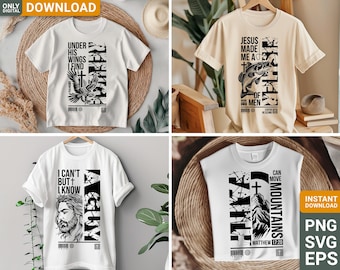 Christian Png SVG Bundle, Faith quote Designs (Digital Download)