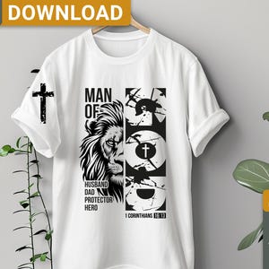 Diseño de camiseta cristiana svg de hombre de Dios, camiseta cristiana svg de papá, regalo para esposo svg, camiseta del día del padre, cumpleaños de papá svg, descarga digital