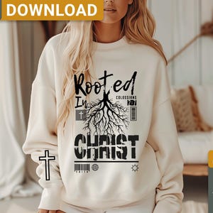 Rooted in Christ svg, Christian svg png, Christian Quote svg, Faith svg, Scripture SVG, Christian svg, digital download