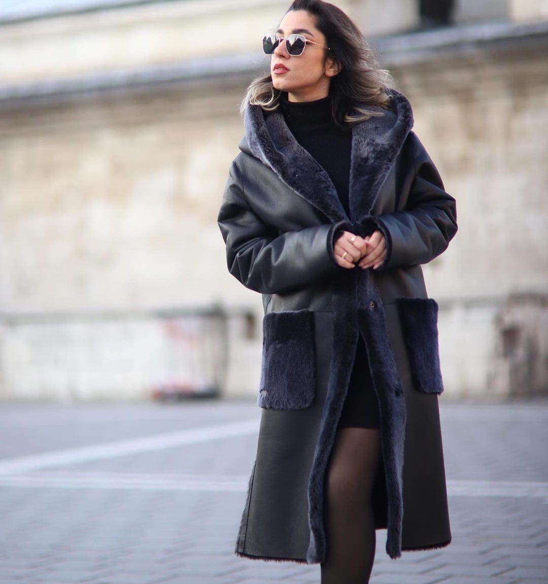 Fur Coat Hippie Lammfelljacke Reversible Shearling Coat: Handmade