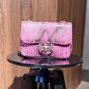 Genuine Python Skin Bag for Women – Luxury Handmade Snakeskin Leather Purse, Exotic Shoulder Handbag, Designer Style Elegant Gift for Her