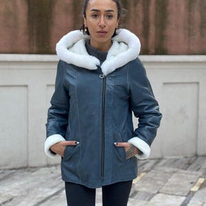 Women's Sheepskin Jacket | Soft Leather Shearling Coat | Warm Winter Fur Jacket | Handmade Lambskin Outerwear