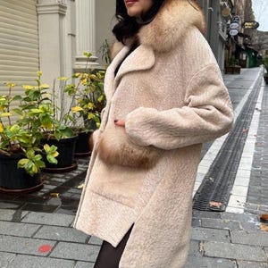 Fox Fur and Astrakhan fur Jacket for Women – Luxury Winter Coat – Elegant Warm Outerwear – Stylish Party Coat