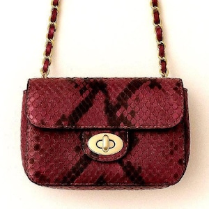 Real Python Skin Purse – Handmade Exotic Leather Bag, Luxury Snakeskin Shoulder Handbag for Women