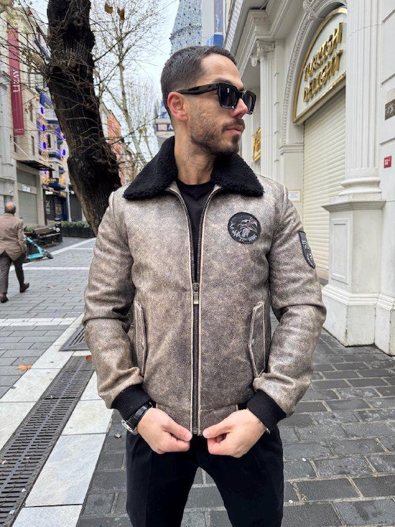 Pilotenjacke Piloten Lammfelljacke Herren Herren Lammfell