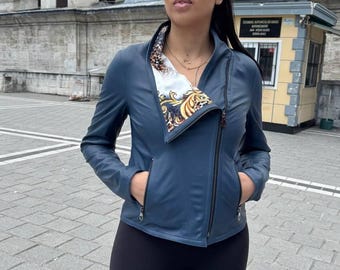 Reversible Women&#39;s Leather Jacket – Handmade Turkish Sheepskin Coat, Soft, Stylish, Warm Outerwear