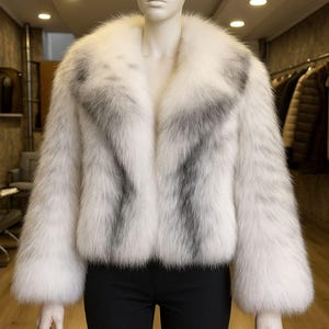 White Fox Fur Jacket: Removable Sleeves, Luxury Winter Coat
