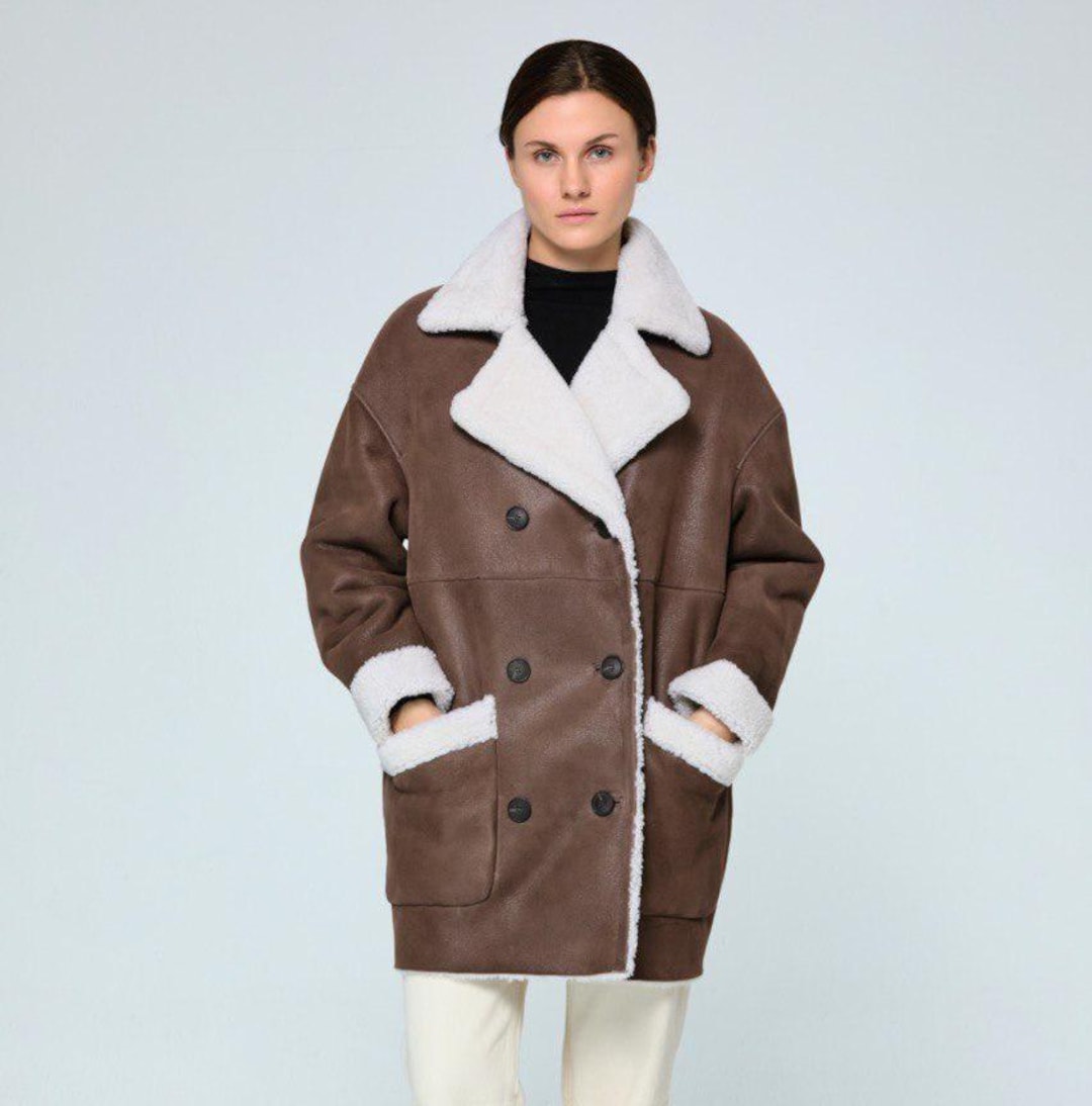 Vintage 90s Sheepskin Bomber Jacket: Handmade Leather Shearling