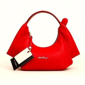 Rot & Schwarz Halbmond Ledertasche, Mini Halbmond Geldbörse, Rindsleder Umhängetasche, türkischer Leder Top Griff, Geschenk für sie-33x16
