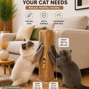 Alfombrilla rascadora de esquina para gatos para proteger los muebles / Alfombrilla rascadora de sisal para gatos / Protector de esquina para sofá / Rascador de pared para gatos