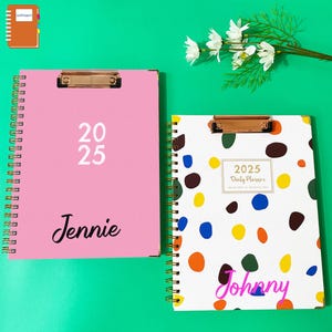 January 2025 - December 2025 Planner, A4 Board with Notebook, Custom Planner, Personalized Planner Large Spiral Planner, Customized Calendar