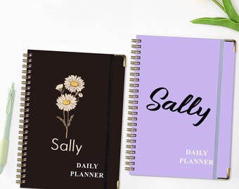 Personalised Daily Planner Book, A5 Undated Weekly & Daily Organiser, Birthday Gift for Her, Personalized Planner Notebook Organiser,Journal