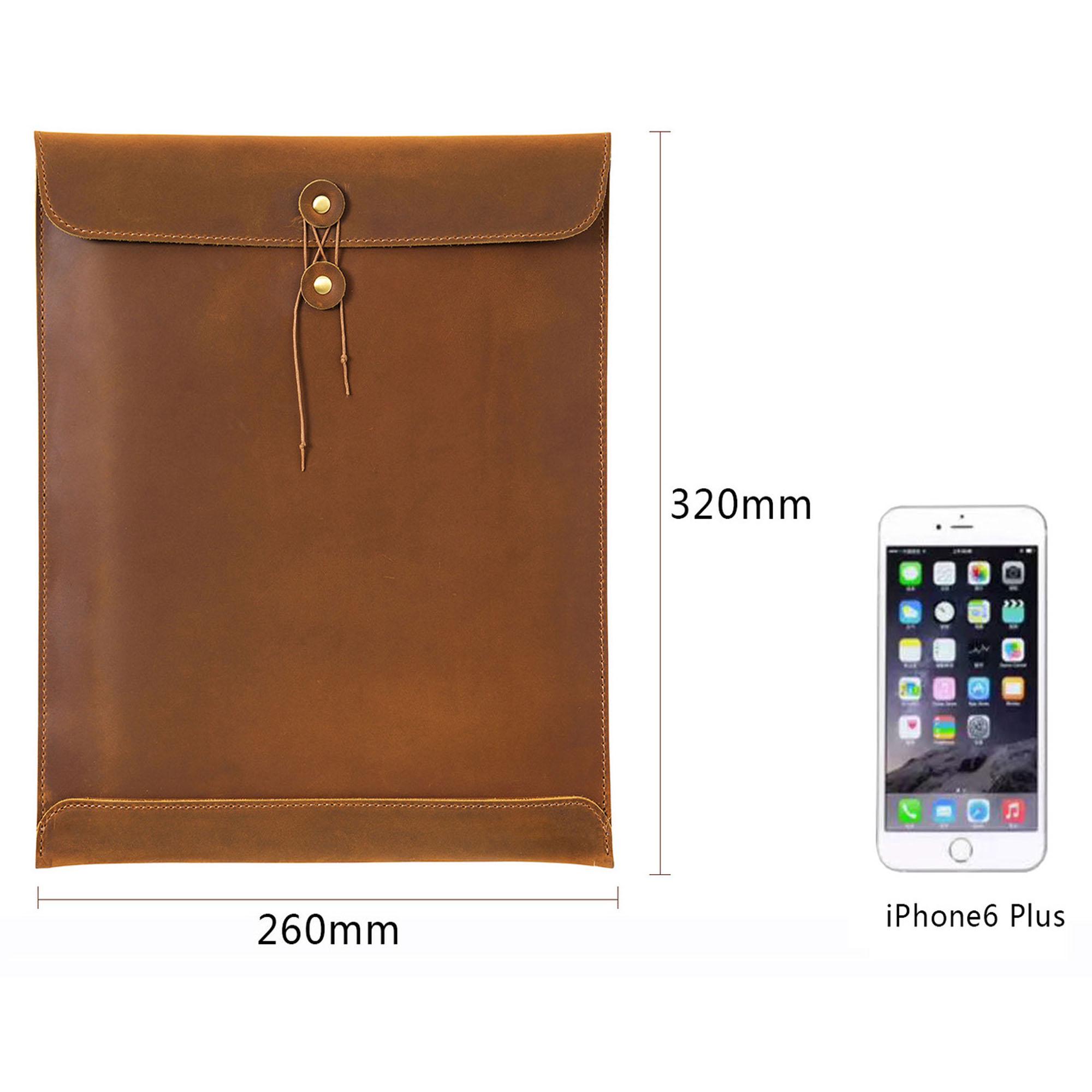 Personalized Leather A4 Document Folder, Large Capacity File Bag ...