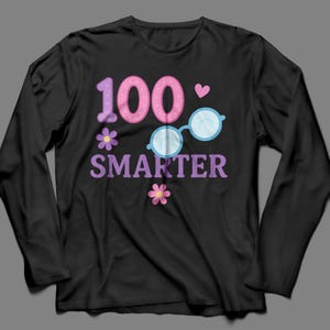 100 Days Smarter, 100 Days of School PNG, 100 Days Smarter PNG, Teacher Png, Student Png, School png for Girls, 100 Days Smarter png