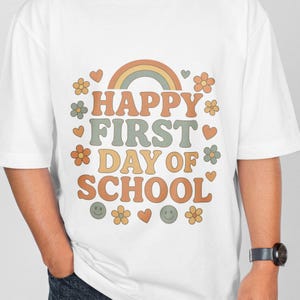 Happy First Day Of School PNG, First Day Of School Png, School Png, Back To School Png, Teacher Png, School Gift Tag Printable