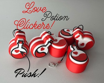 Love Potion Clicker Keychain, Sensory, ADHD, Autism, Anxiety, Stress Relief