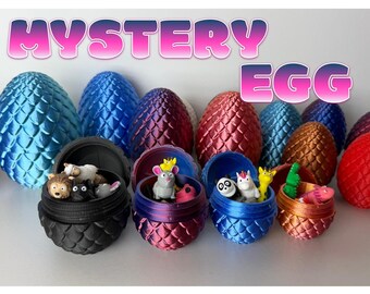 Mystery Egg with mini Animals inside, 25+ Unique and Fun Designs Includes Mystery Egg
