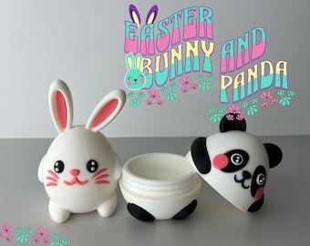 Cute Easter Bunny and Panda Egg, Surprise Easter Bunny Egg, 3d printed